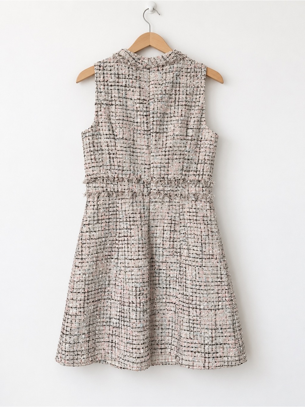Eliza J White and Pink Tweed Sleeveless Dress - Picture 5 of 6
